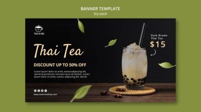 Engaging Local Tea Shop Banner Design Template – Free Download