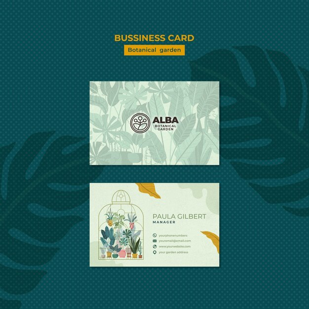Hand Drawn Botanical Garden Business Card – Free Download
