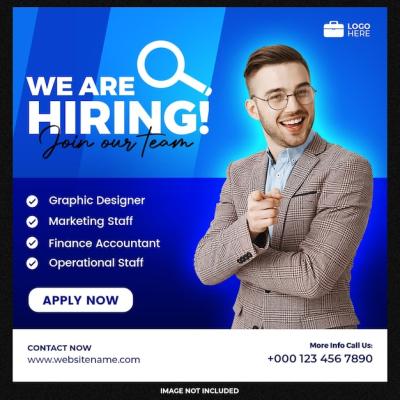Job Vacancy Square Banner and Social Media Post Template – Free to Download