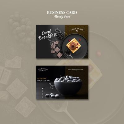 Moody Food Restaurant Business Card Concept Mock-Up – Free Download