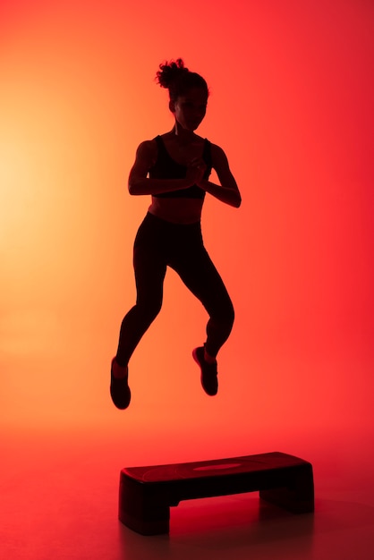 Full Shot of a Woman Jumping – Free Download