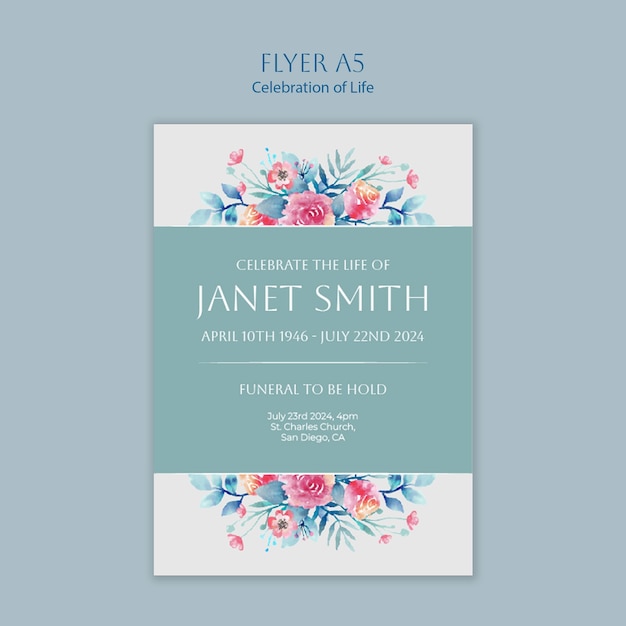 Celebration of Life Template Design – Free Download
