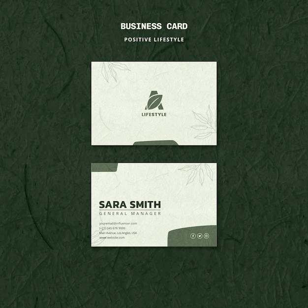 Positive Lifestyle Business Card Template – Download Free Stock Photo