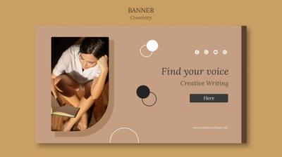 Creative Writing Banner Template for Free Download