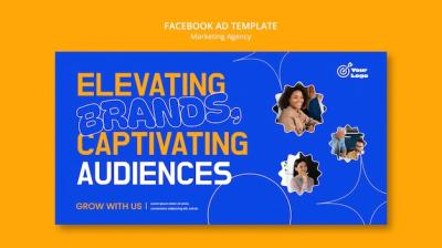 Flat Design Marketing Agency Facebook Template – Free Download