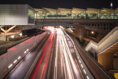 Blackfriars Railway Bridge and Traffic Light Trails at Night in London – Free to Download