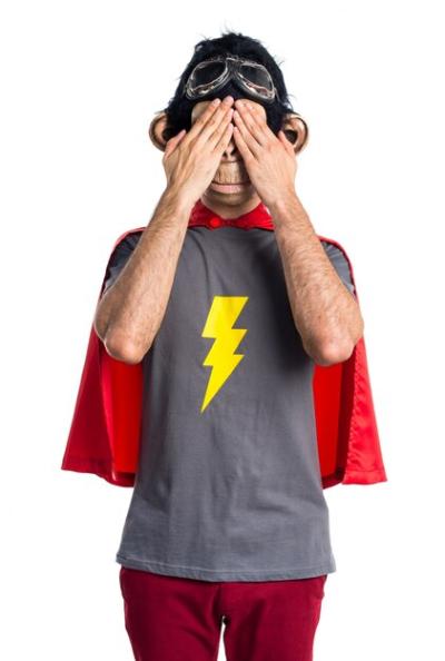 Superhero Monkey Man Covering His Eyes – Download Free Stock Photo