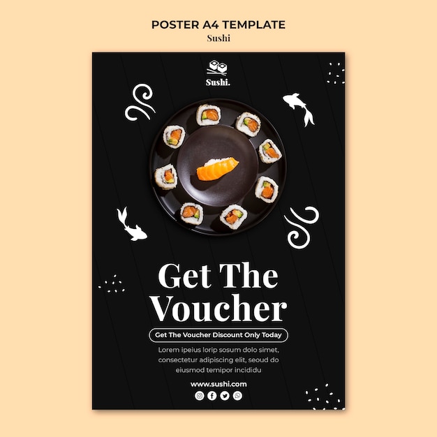 Sushi Poster Template with Photo – Free Download