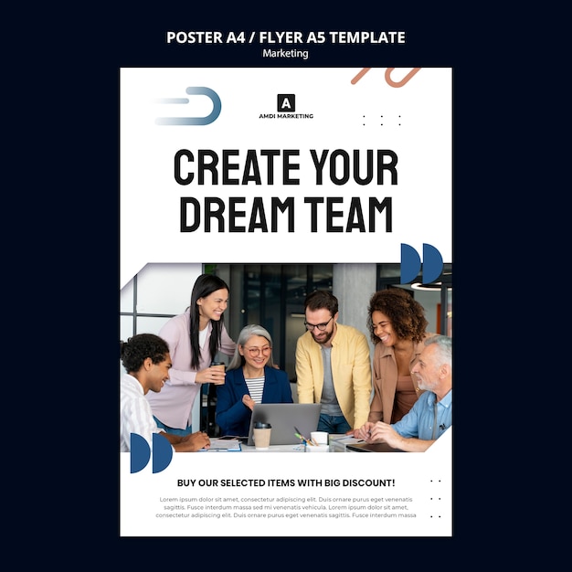 Flat Design Marketing Template – Download Free Stock Photo