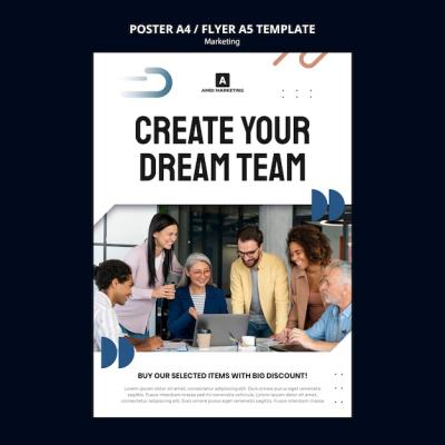 Flat Design Marketing Template – Download Free Stock Photo