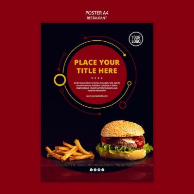 Creative Poster Design Featuring a Burger – Free Download