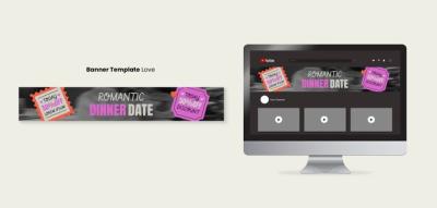 Love Celebration YouTube Banner in Flat Design – Free Download