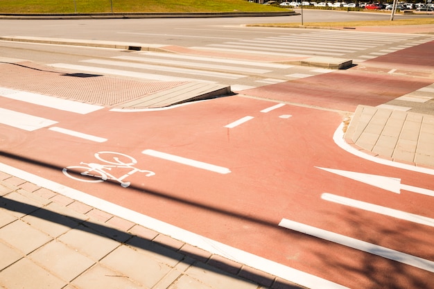 Bicycle Road White Bike Symbol in an Urban Area – Free Download