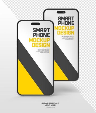 A Stunning Phone Mockup on a Black and Yellow Background – Free Download