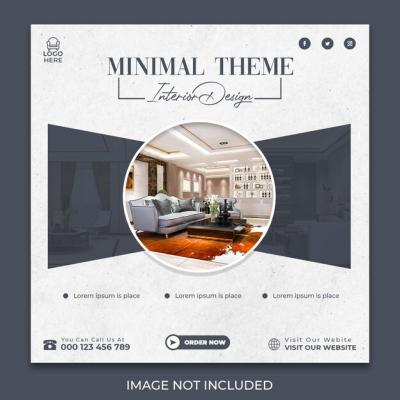 Minimal Theme Instagram Promotional Post Design – Free Download