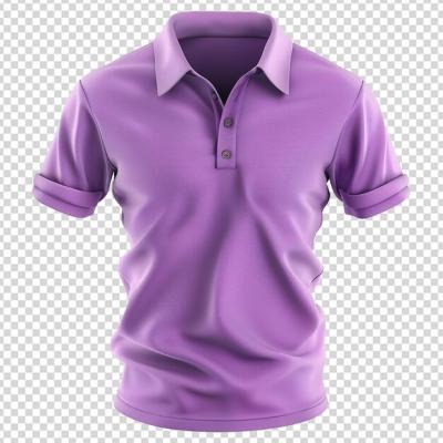 3D Violet Polo T-shirt PNG Isolated on Transparent Background – Free Download