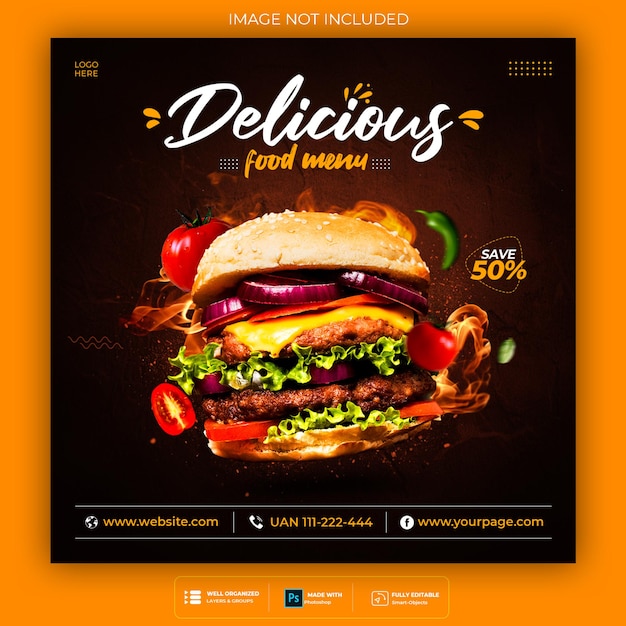 Food Social Media Banner Post Template – Free Download