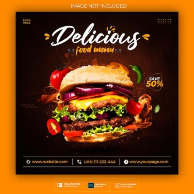 Food Social Media Banner Post Template – Free Download