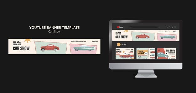 Car Show YouTube Banner Template – Free Download