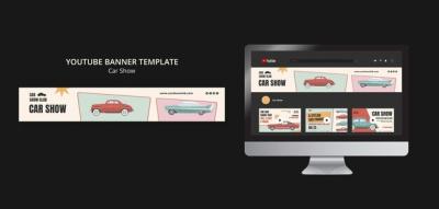 Car Show YouTube Banner Template – Free Download