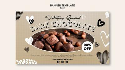 Chocolate Sweets Horizontal Banner Template – Free Download