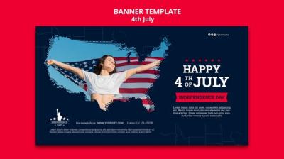 4th of July Banner Template – Download Free Stock Photo