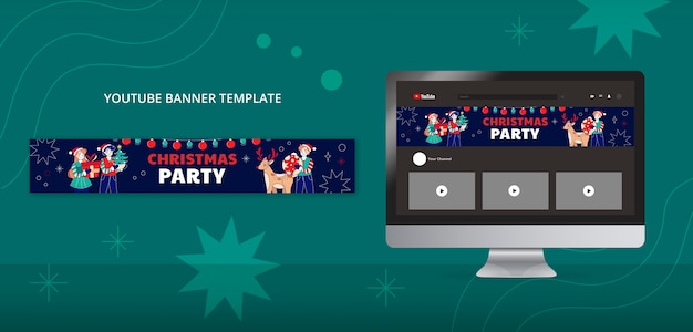 Christmas Flat Design Template for Download – Free Stock Photo