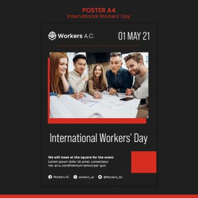 Vertical Poster for International Workerâs Day Celebration – Free Download