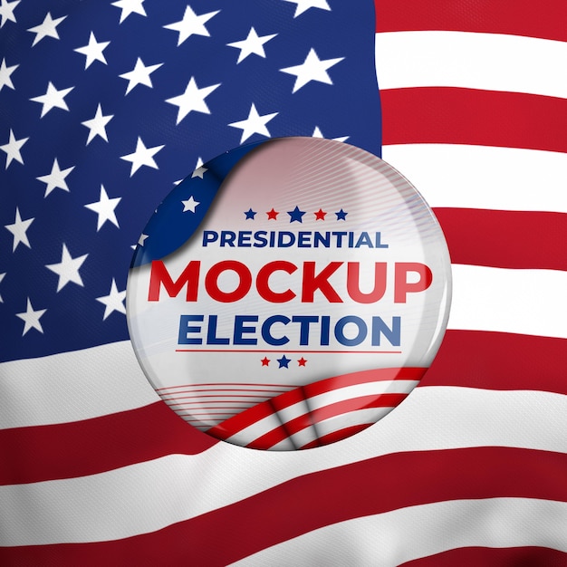 Mock-up Presidential Election Insignia Featuring the American Flag – Free Download