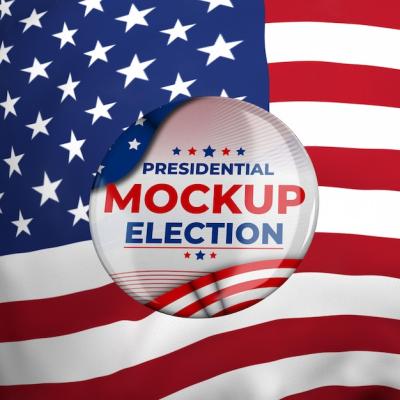 Mock-up Presidential Election Insignia Featuring the American Flag – Free Download