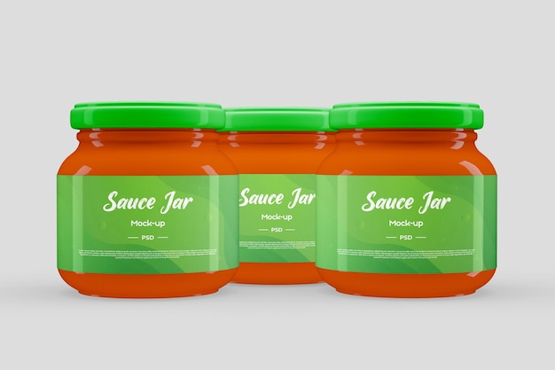 Realistic Sauce Jar Mockup – Free Stock Photo for Download