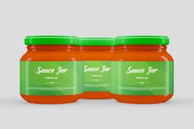 Realistic Sauce Jar Mockup – Free Stock Photo for Download