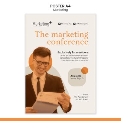 Marketing Poster Template Featuring Photos – Download Free Stock Photo