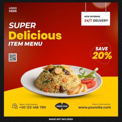 Delicious Food Menu Social Media Template – Free Download