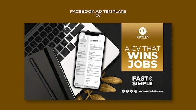 Luxurious Golden Social Media Promo Template for CV – Free to Download