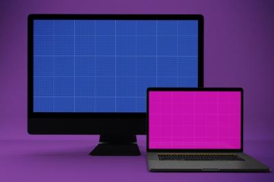 Computer and Laptop Mockup – Free Download
