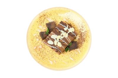 Delicious Cake Roll in a Bowl Isolated on White Background – Free Download