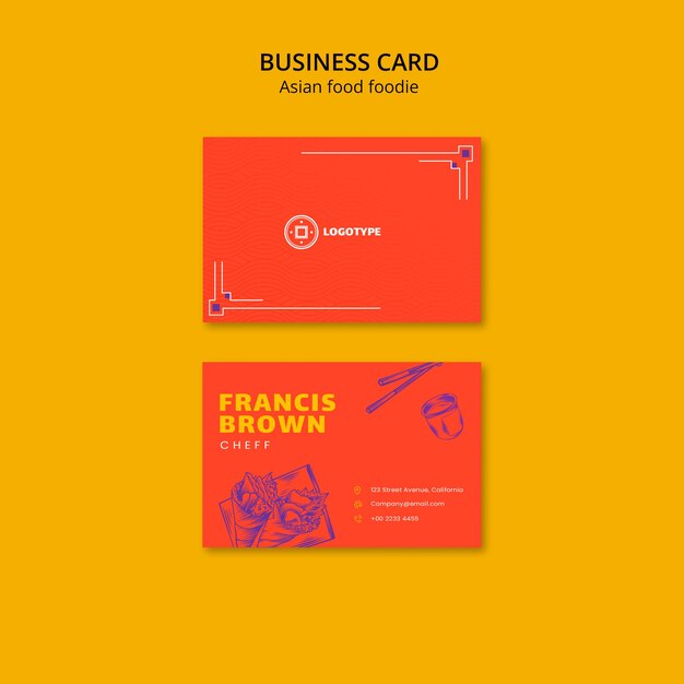 Delicious Asian Food Business Card Template – Free Download