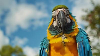 Brightly Colored Blue and Yellow Parrot on a Branch – Free Stock Photo for Download