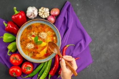Delicious Meat Soup with Fresh Vegetables – Free Download
