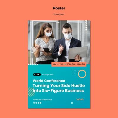 Vertical Poster Template for CEO Master Event Conference – Free Download