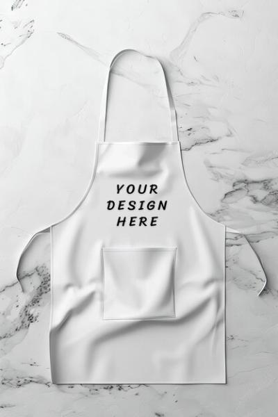 White Apron Mockup for Creative Projects – Free Download
