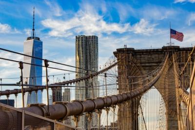 Old Bridge with Ropes and an American Flag – Free Stock Photo, Download for Free