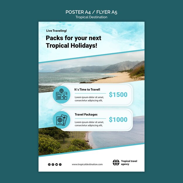 Tropical Destination Poster Template Design â Free Download
