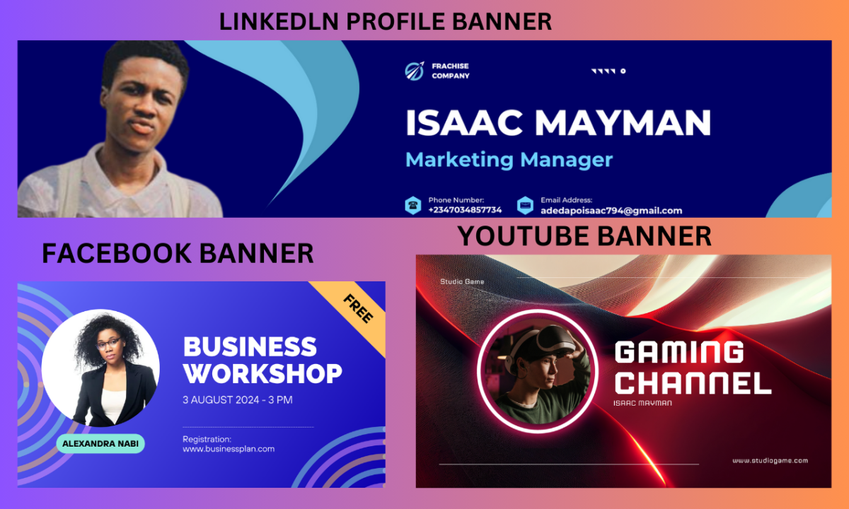 I Will Design Stunning YouTube Banners, Gaming Banners, and Thumbnails