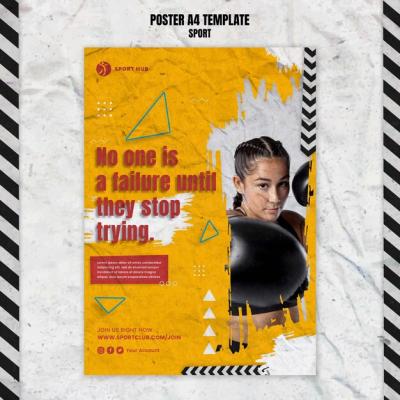 Dynamic Sport Poster Template – Free Download