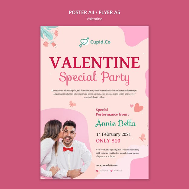 Lovely Valentine’s Day Poster Template – Free to Download