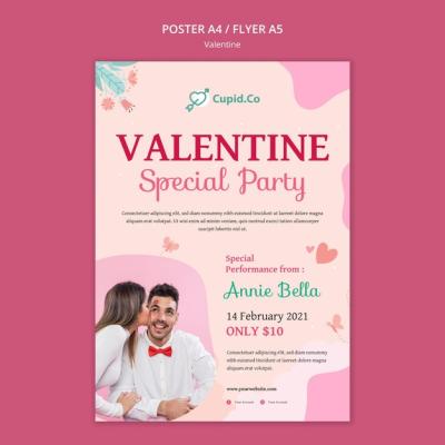 Lovely Valentine’s Day Poster Template – Free to Download