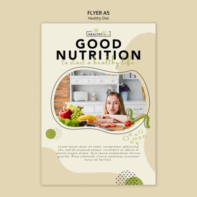 Flyer Template for Healthy Nutrition – Free Download