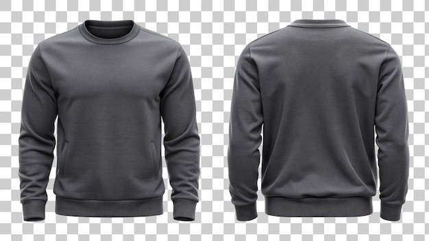 Dark Gray Sweatshirt Front and Back View on White Background – Free Download